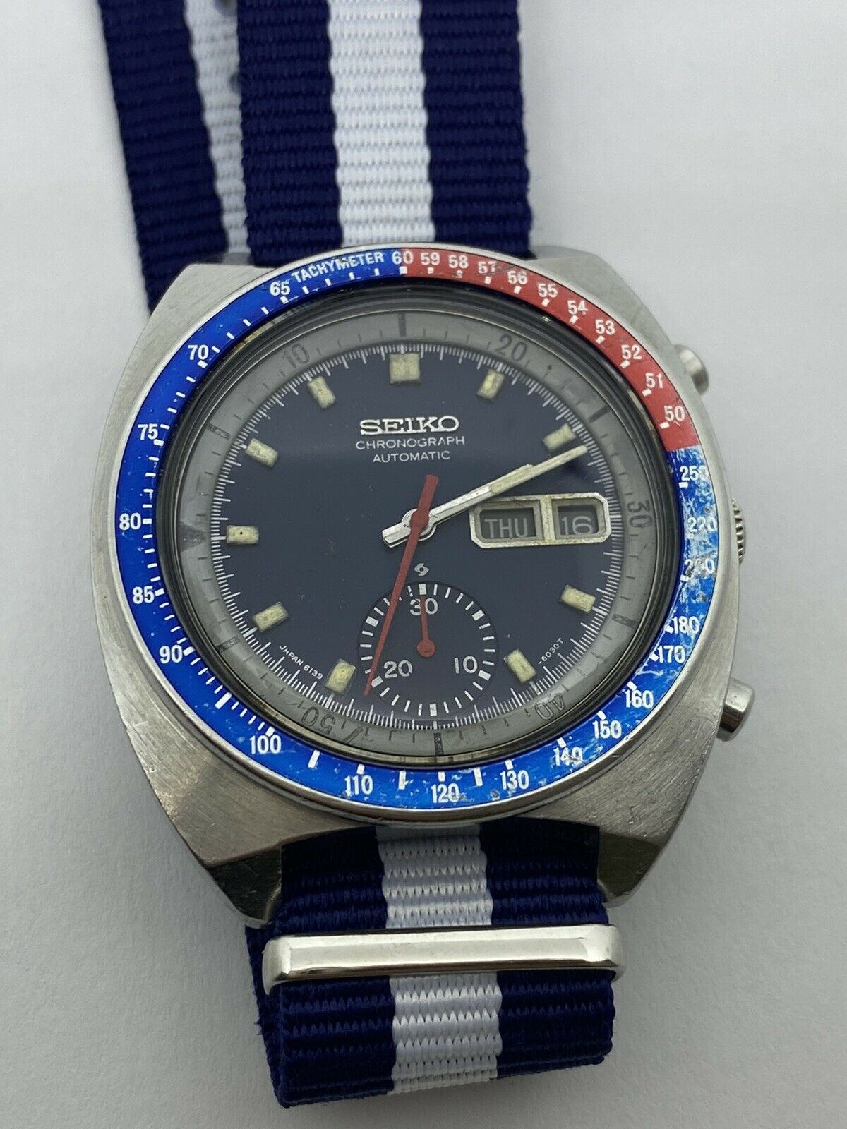 Vintage SEIKO 6139-6002 Pepsi Automatic Chronograph Pilot